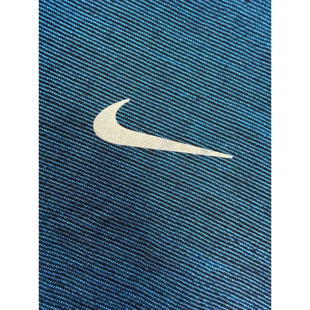 Nike Dri-FIT Mens Large Blue Space Dye Quarter Zip Pullover Running Shirt